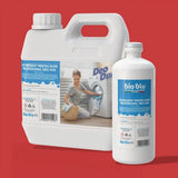 Detergent pentru rufe profesionale Deo Due Bio Blu, Fiori Rosa, bidon alb cu etichetă albastră.