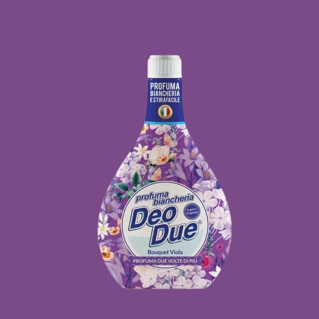 Esenta concentrata rufe Deo Due Bouquet Viola 250ml flacon mov cu flori elegante.