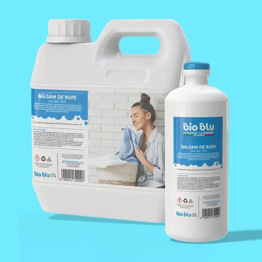 Recipient alb de balsam de rufe Fior di Loto TOP, plasture albastru, capac albastru, 3kg.
