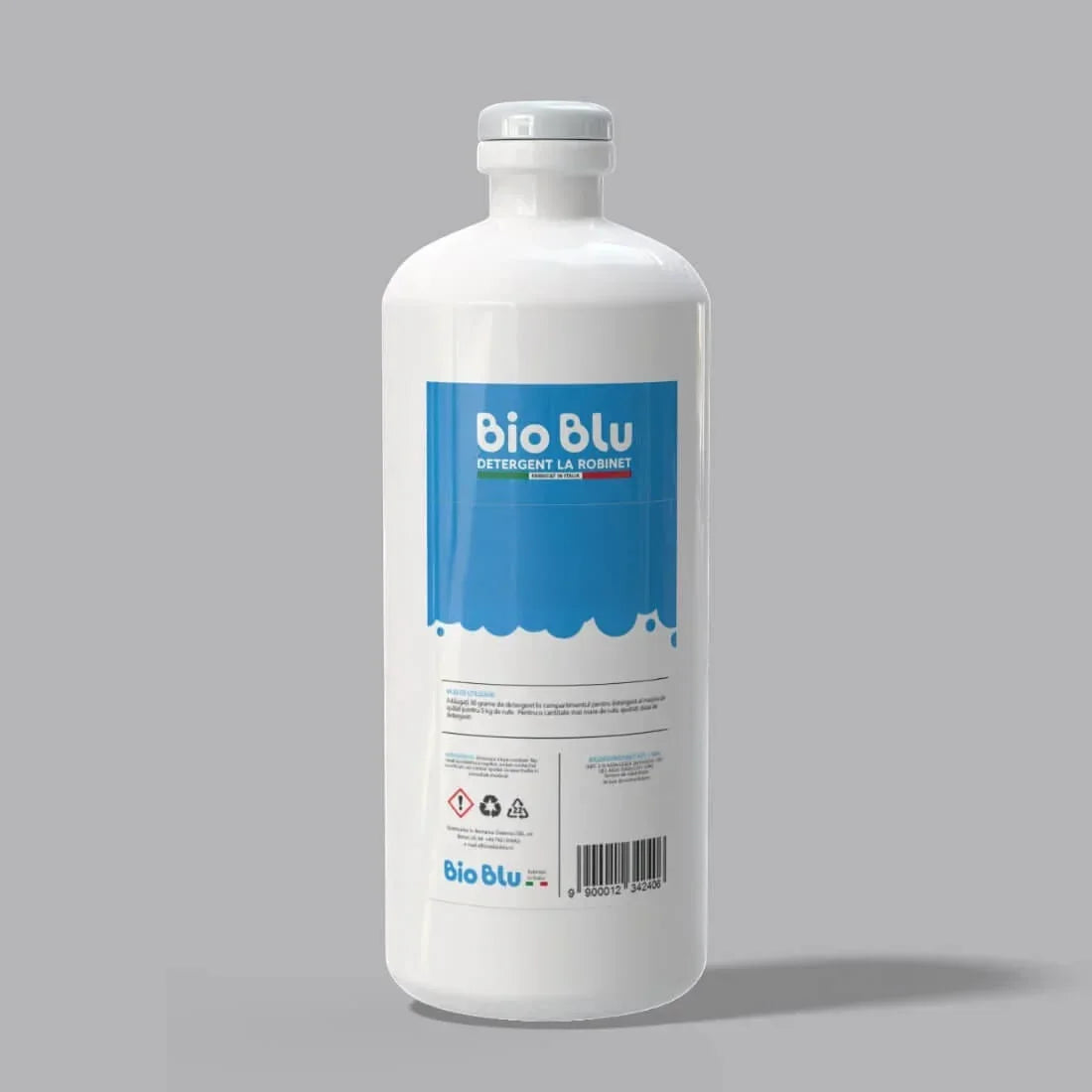 Recipient alb Balsam de rufe Micro Aloe, etichetă albastră, 1kg volum.
