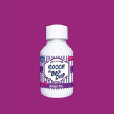 Sticlă GOCCE Di Deo Due Oriental 150ml, alb cu dungi mov, etichetă violet.