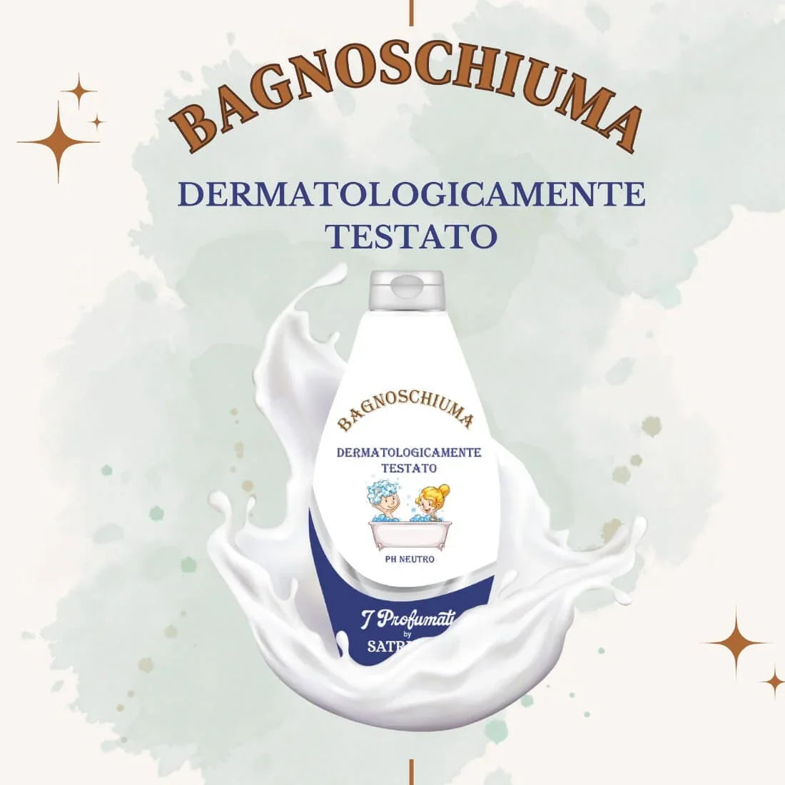Gel de duș BABY PH NEUTRO 450 ml, flacon alb/bleu, testat dermatologic, formulă delicată.