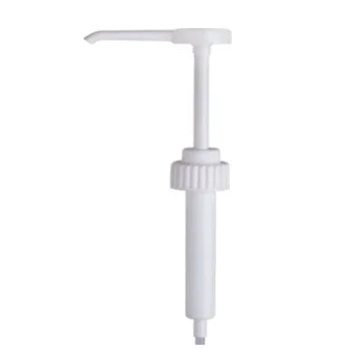 Pompa de dozare detergenți 30 ml din plastic alb, eficientă și practică.