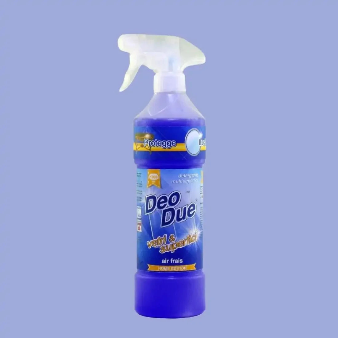 Soluție 4 în 1 Deo Due 750 ml, flacon albastru, pulverizator alb.